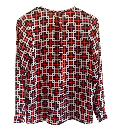 MICHAEL Michael Kors Red and Black Geometric Blouse - Picture 4 of 5